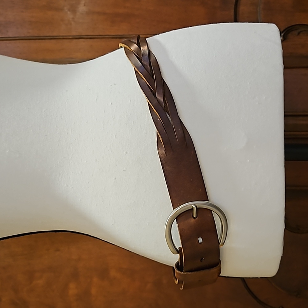 KB & Company | Braided Genuine Leather Belt | Silver Hardware | OS